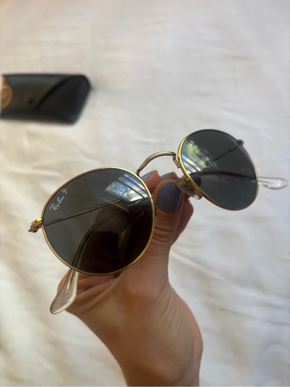 Ray-Ban round metal polarized Sunglasses